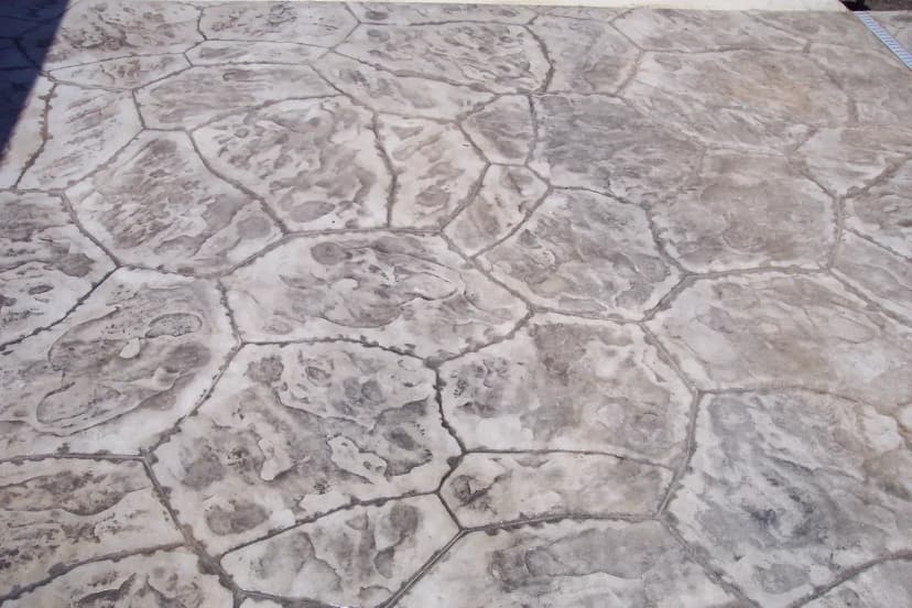 Close-up stamped concrete pattern detail