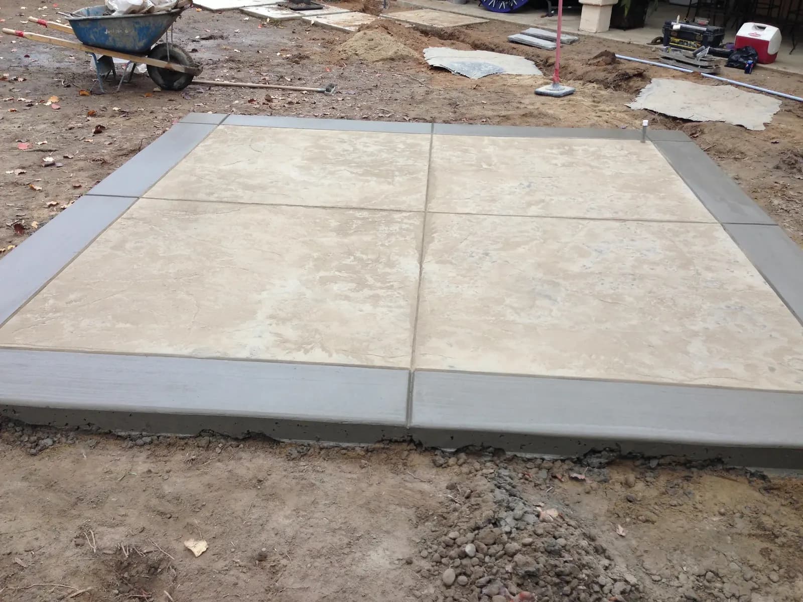 Concrete pad installation in progress